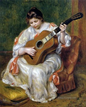Pierre Auguste Renoir Werke - Frau  die Gitarre Pierre Auguste Renoir spielen